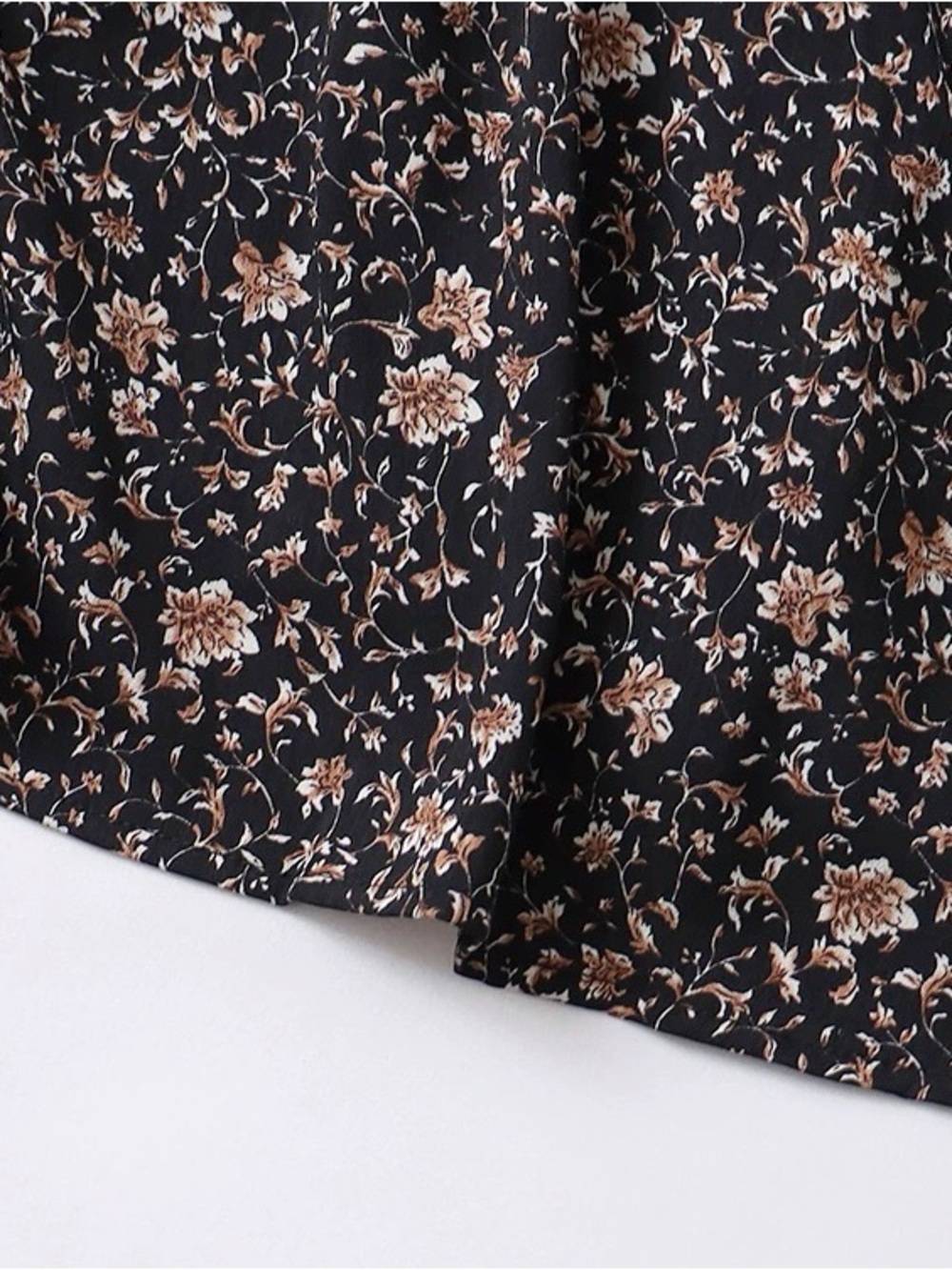 Floral Button-Front Maxi Dress in Black and Blush - Picture 7 of 8